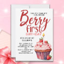 Search for cupcake 1st birthday invitations Pink