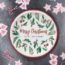 Search for christmas paper plates Watercolor greenery