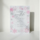 Search for pink snowflake baby shower invitations Glitter
