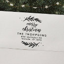 Search for return address christmas rubber stamps Botanical