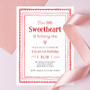 Search for valentine 1st birthday invitations Pink and red