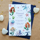 Search for mermaid birthday invitations water