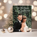 Search for script holiday wedding announcement cards bride and groom
