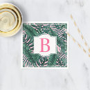 Search for pink and green monogram napkins For her