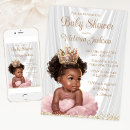 Search for african american baby shower invitations Pink gold