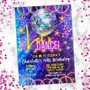 Search for glow dance party invitations Neon disco party