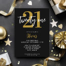 Search for black and gold 21st birthday invitations Modern