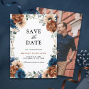 Search for orange blue save the dates Terracotta