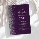 Search for purple and silver birthday invitations Elegant