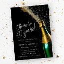 Search for cheers to 40 years invitations Black gold
