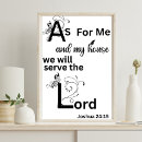 Search for as for me and my house we will serve the lord posters Religion