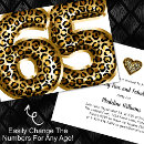 Search for cheetah print birthday invitations Black and gold