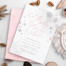 Search for pink snowflake baby shower invitations Watercolor