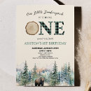 Search for woodland animals 1st birthday invitations Boy