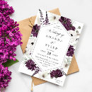 Search for purple floral wedding invitations White