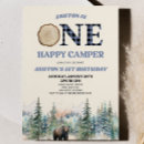 Search for one happy camper 1st birthday invitations Boy