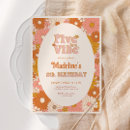 Search for five is a vibe birthday invitations Boho