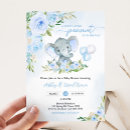 Search for blue elephant baby shower invitations Little peanut