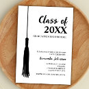 Search for class 2024 graduation invitations Black and white
