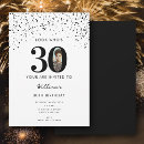 Search for black and white 30th birthday invitations 30 years old