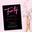 Search for neon 40th birthday invitations Pink