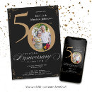 Search for gold and black 50th anniversary invitations Calligraphy
