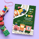 Search for train 2nd birthday invitations Girl