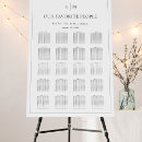 Search for 20 table wedding seating charts Black and white