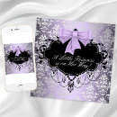 Search for purple black silver invitations Princess