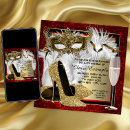 Search for masquerade birthday invitations Gold
