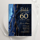 Search for blue and gold 60th birthday invitations For her