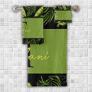 Search for palm leaf bath towels Monogrammed