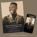 Search for black and gold 30th birthday invitations Typography