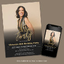 Search for black and gold 40th birthday invitations Modern