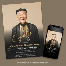 Search for black and gold 80th birthday invitations Typography