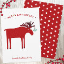 Search for moose holiday cards Merry kiss moose