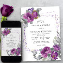 Search for gold confetti wedding invitations purple