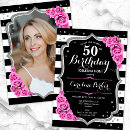 Search for pink and silver birthday invitations For her