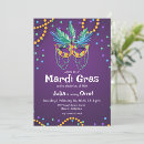 Search for mardi gras birthday invitations Purple