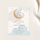 Search for blue baby shower invitations over the moon