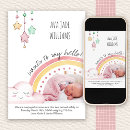 Search for rainbow birth announcement cards Cute