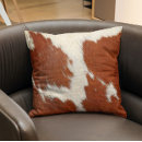 Search for brown and white pillows Cowhide