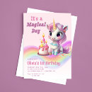 Search for magical unicorn birthday invitations girls