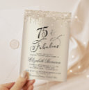 Search for elegant 75th birthday invitations Gold