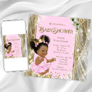Search for african american baby shower invitations Pink gold