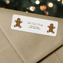 Search for gingerbread man return address labels Xmas