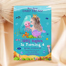 Search for mermaid 4th birthday invitations Baby girl