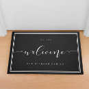 Search for family name doormats Black and white