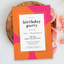 Search for pink orange birthday invitations Trendy