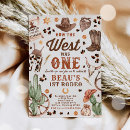 Search for how the west was one birthday invitations Cowboy party